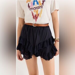 ISABEL MARANT ETOILE Locadi Mini Skirt in Faded Night (Black) Size 42
